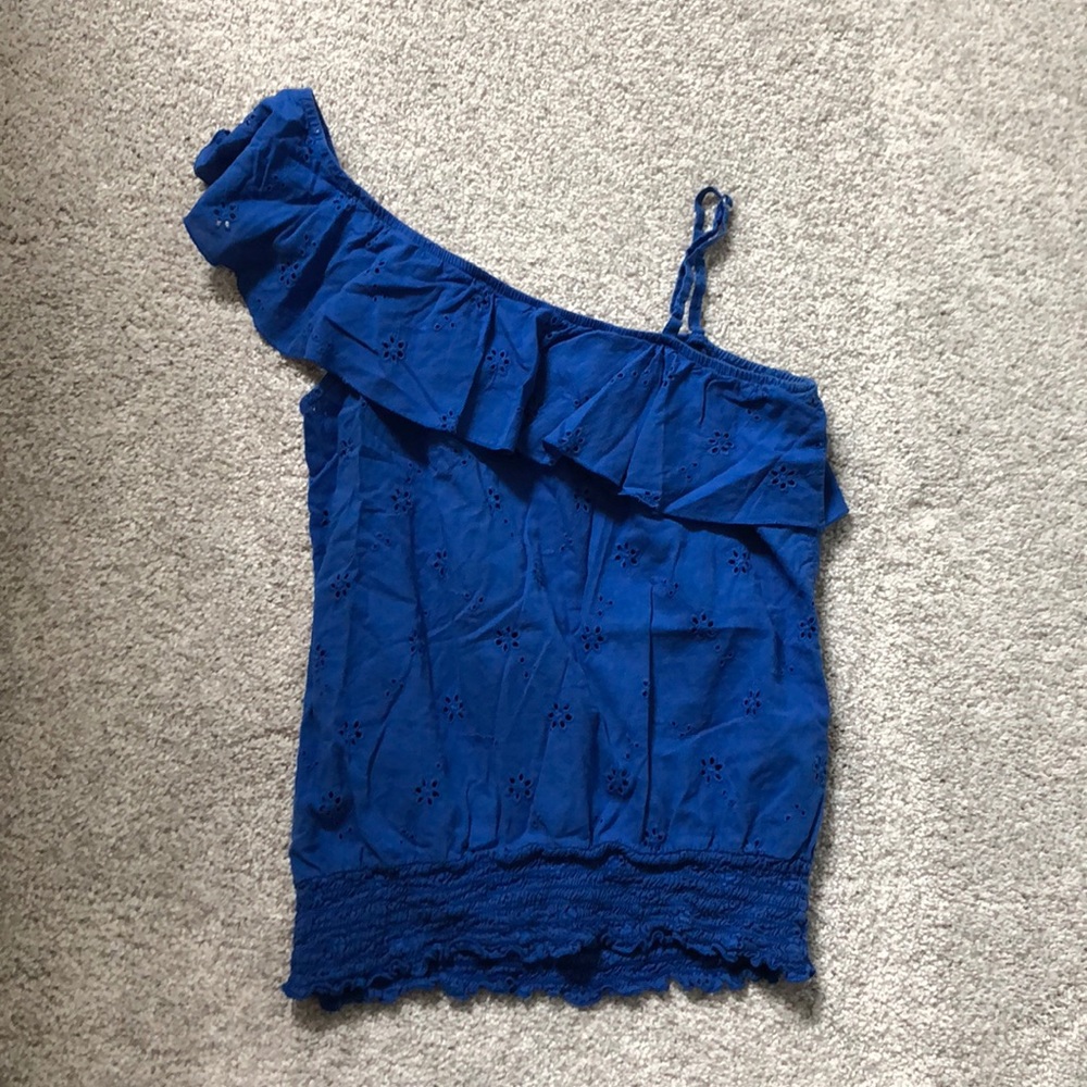 Blue Ruffle Top - Picture 2 of 3